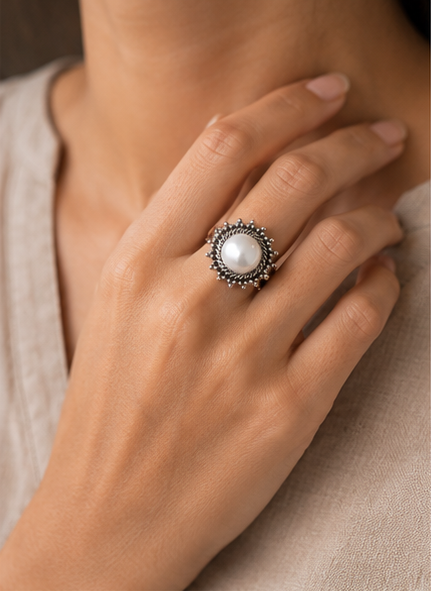 Classic Aura Pearl Ring