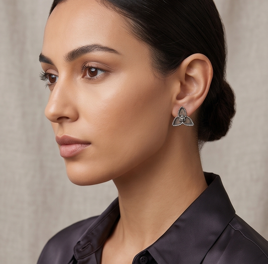 Oxidized Trinity Studs"