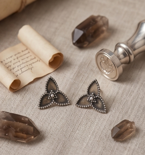 Oxidized Trinity Studs"
