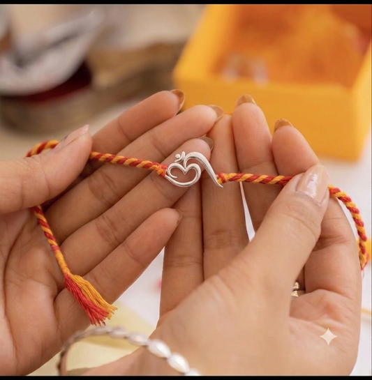 Silver Divine Heart Rakhi