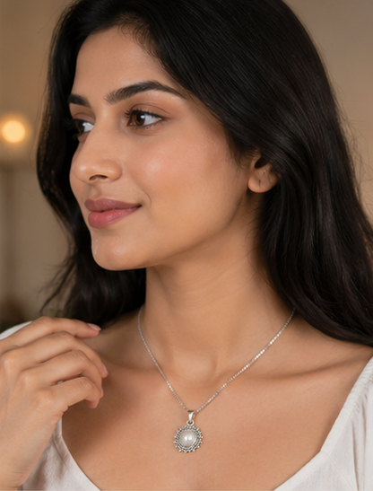 Elegant Sunflower Pearl Necklace