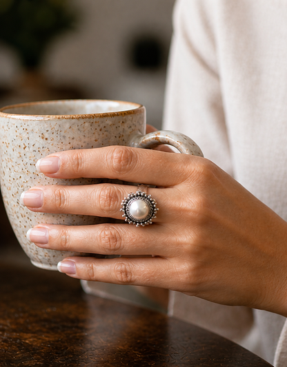 Classic Aura Pearl Ring