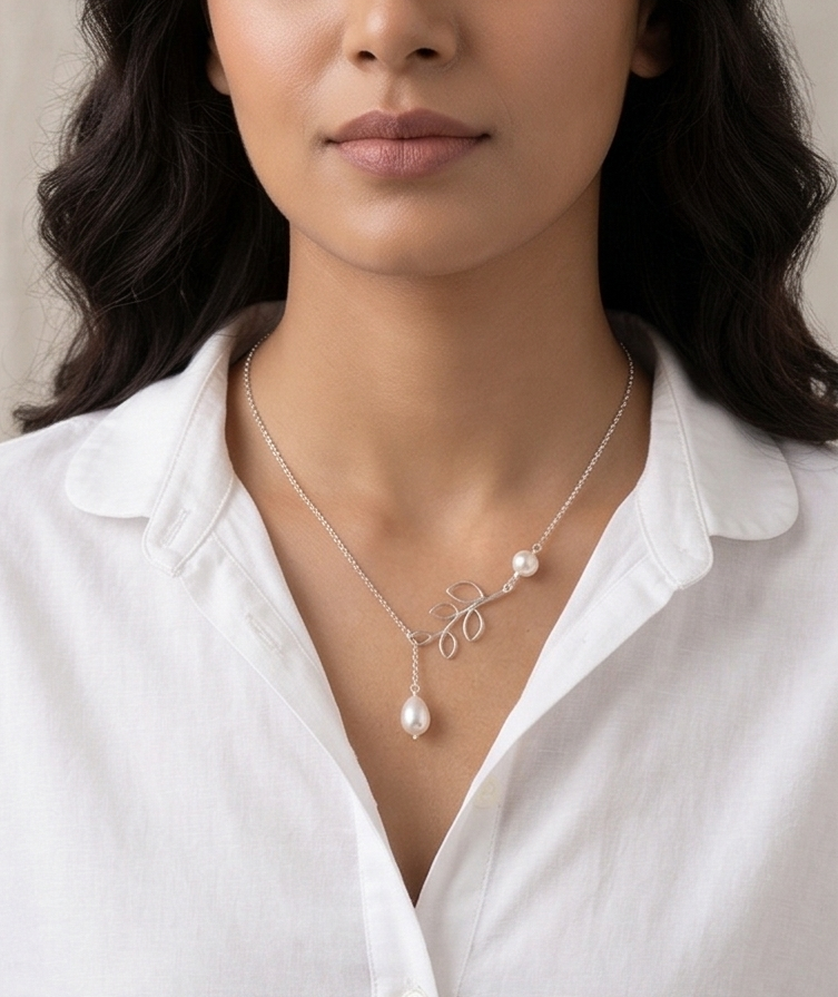 Minimal Pearl Drop Necklace