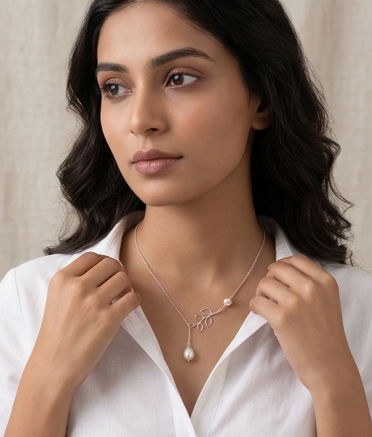 Minimal Pearl Drop Necklace