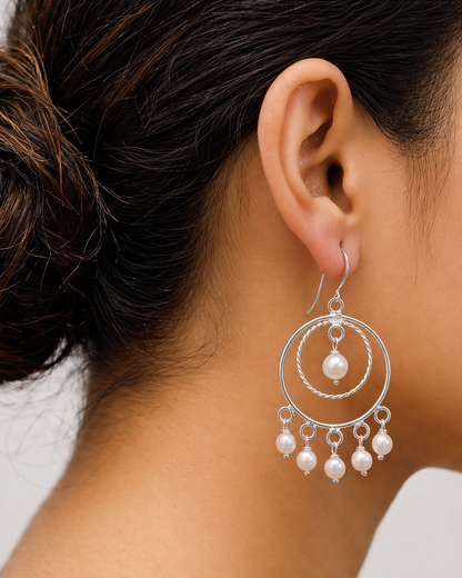 Handcrafted Pearl Charm Earrings