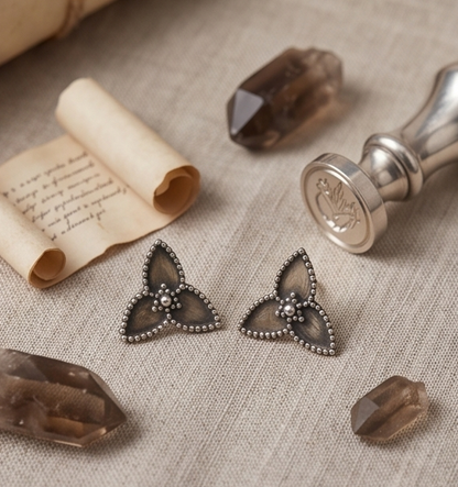 Oxidized Trinity Studs"