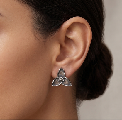 Oxidized Trinity Studs"